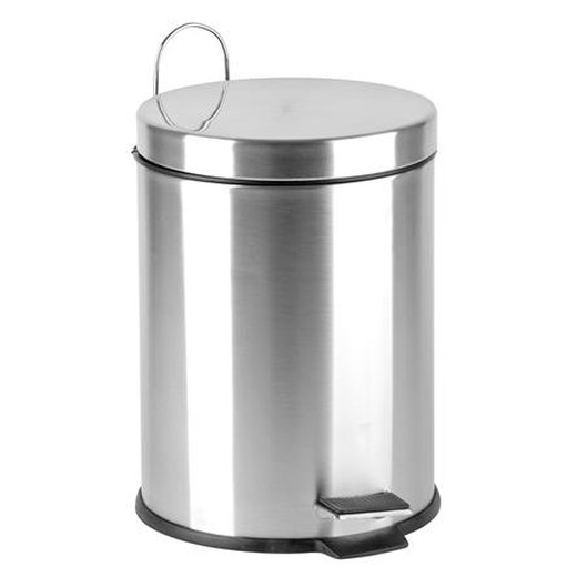Odpadkový kôš, s pedálom, nerezová oceľ, odnímateľná plastová nádoba, 5 l