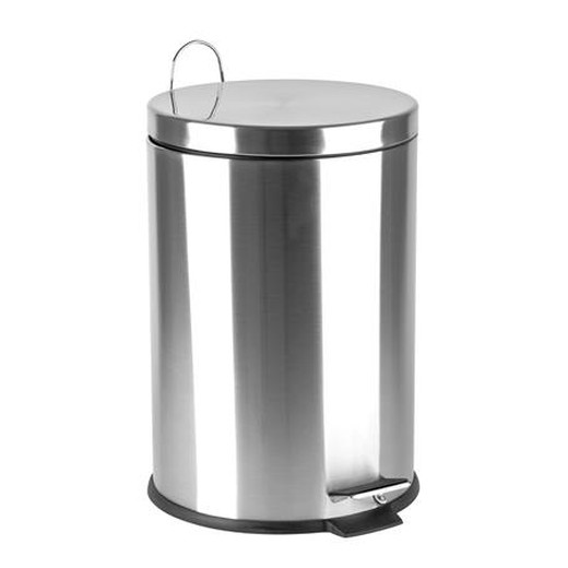 Odpadkový kôš, s pedálom, nerezová oceľ, odnímateľná plastová nádoba, 20 l