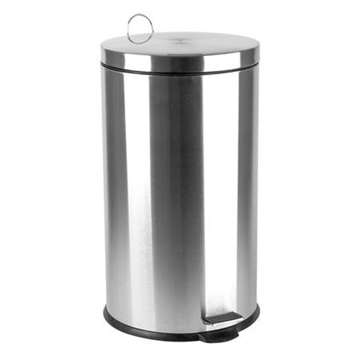 Odpadkový kôš, s pedálom, nerezová oceľ, odnímateľná plastová nádoba, 30 l