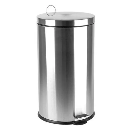 Odpadkový kôš, s pedálom, nerezová oceľ, odnímateľná plastová nádoba, 30 l