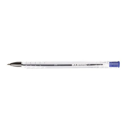 Guľôčkové pero, 1,0 mm, s vrchnákom, trojhranný tvar, KORES "K11-M", modrá