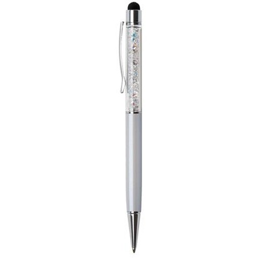 Guľôčkové pero, s pravým SWAROVSKI® krištáľom, krémová, ART CRYSTELLA "Touch", biely krištáľ