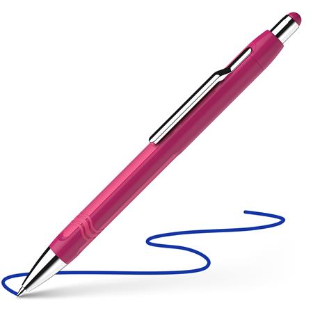 Guľôčkové pero, 0,7 mm, stláčací mechanizmus, ružové telo pera, SCHNEIDER "Epsilon", modré