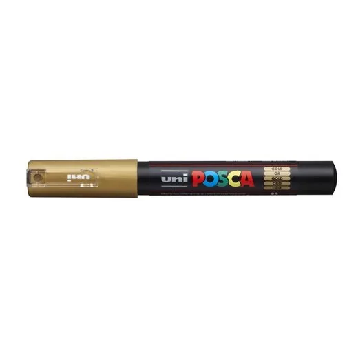 Dekoračný popisovač, 0,7-1,0 mm, UNI "Posca PC-1M", zlatý