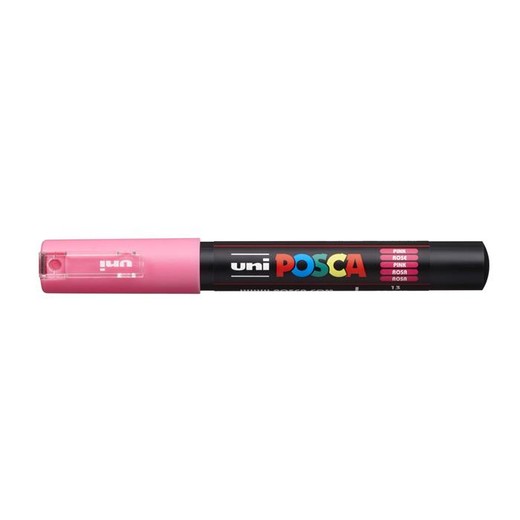 Dekoračný popisovač, 0,7-1,0 mm, UNI "Posca PC-1M", ružový