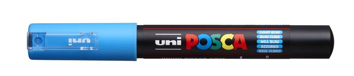 Dekoračný popisovač, 0,7-1,0 mm, UNI "Posca PC-1M", svetlomodrý