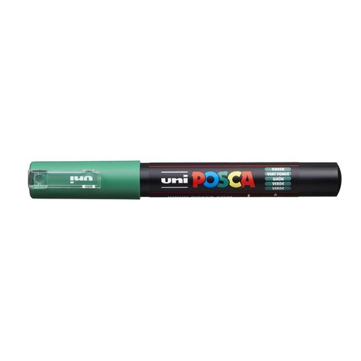 Dekoračný popisovač, 0,7-1,0 mm, UNI "Posca PC-1M", zelený