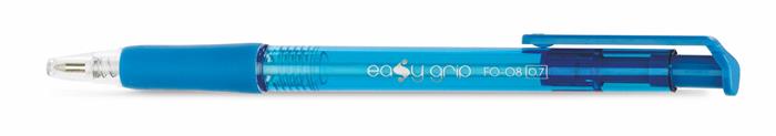 Guľôčkové pero, 0,4 mm, stláčací mechanizmus, FLEXOFFICE "EasyGrip", modré