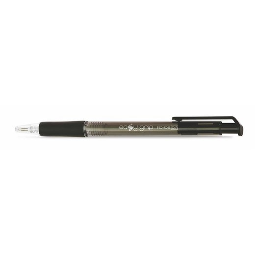 Guľôčkové pero, 0,4 mm, stláčací mechanizmus, FLEXOFFICE "EasyGrip", čierne