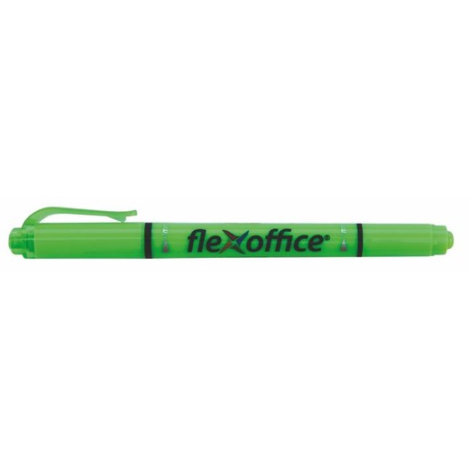 Zvýrazňovač, 1,0/4,0 mm, obojstranný, FLEXOFFICE "HL01", zelený
