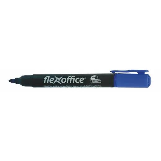 Permanentný popisovač, 1,5 mm, kužeľový, FLEXOFFICE "PM03", modrý