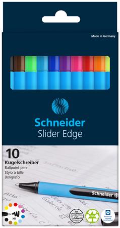 Guľôčkové pero, sada 0,7 mm, s vrchnákom, SCHNEIDER "Slider Edge XB", mix farieb
