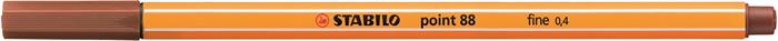 Liner, 0,4 mm, STABILO "Point 88", červeno hnedý