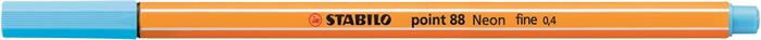 Liner, 0,4 mm, STABILO "Point 88", neónový modrý