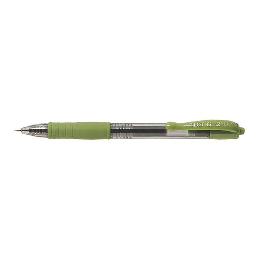 Gélové pero, 0,32 mm, stláčací mechanizmus, PILOT "G-2", svetlozelené