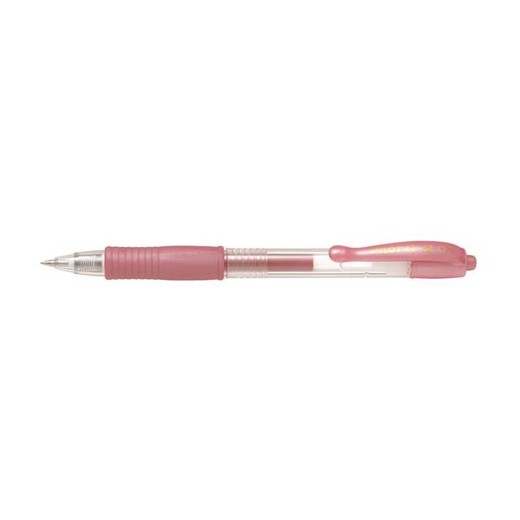Gélové pero, 0,32 mm, stláčací mechanizmus, PILOT "G-2 Metallic", ružové