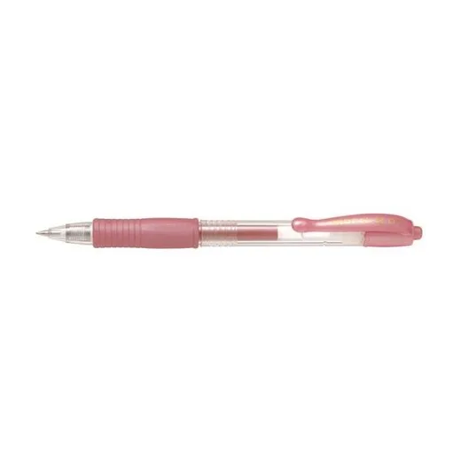 Gélové pero, 0,32 mm, stláčací mechanizmus, PILOT "G-2 Metallic", ružové