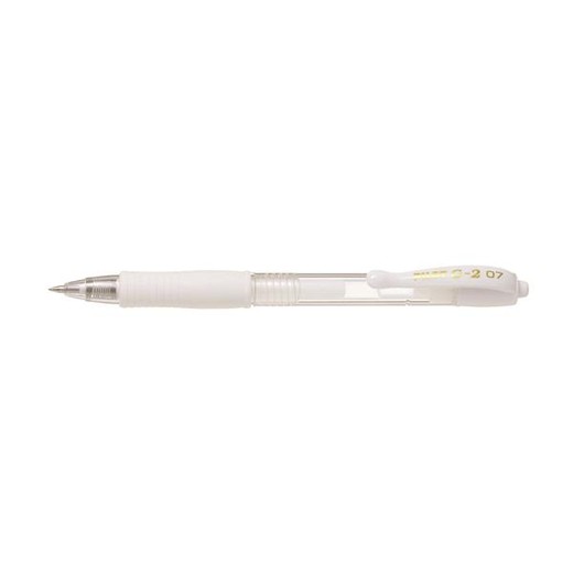 Gélové pero, 0,32 mm, stláčací mechanizmus, PILOT "G-2", biele