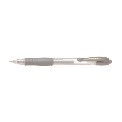 Gélové pero, 0,32 mm, stláčací mechanizmus, PILOT "G-2 Metallic", strieborné
