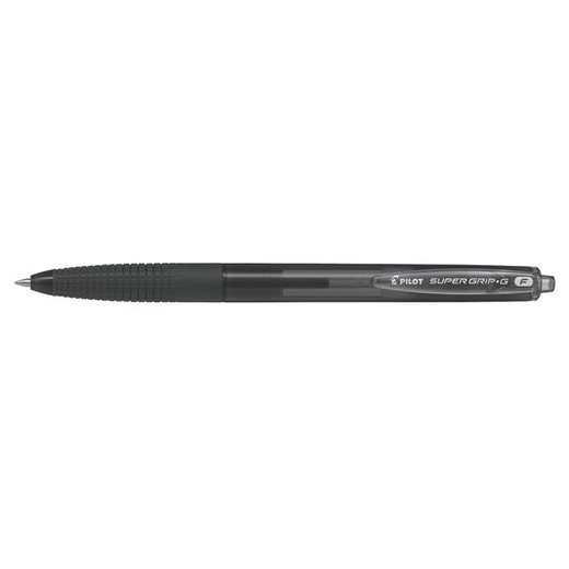 Guľôčkové pero, 0,22 mm, stláčací mechanizmus, PILOT "Super Grip G", čierne