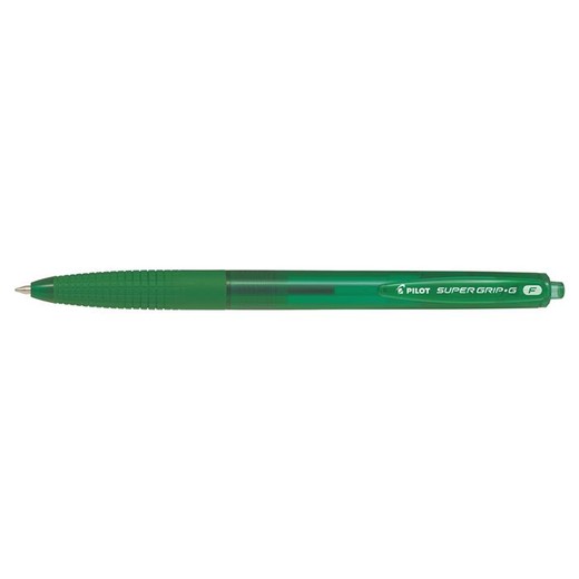 Guľôčkové pero, 0,22 mm, stláčací mechanizmus, PILOT "Super Grip G", zelené
