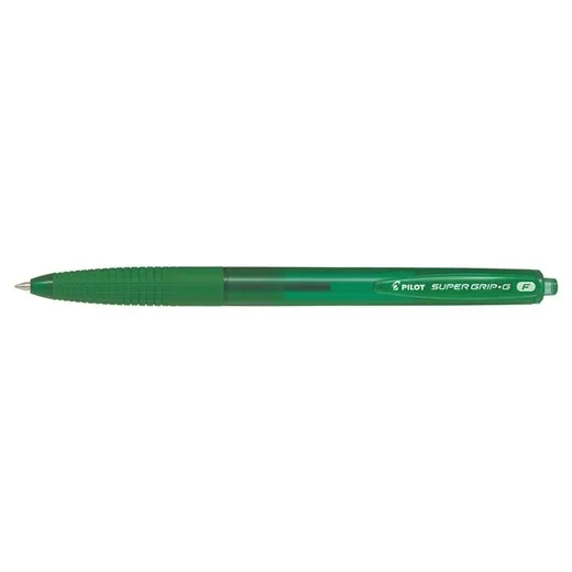 Guľôčkové pero, 0,22 mm, stláčací mechanizmus, PILOT "Super Grip G", zelené