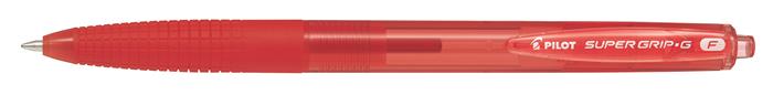 Guľôčkové pero, 0,22 mm, stláčací mechanizmus, PILOT "Super Grip G", červené