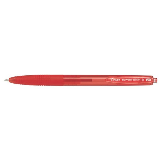 Guľôčkové pero, 0,22 mm, stláčací mechanizmus, PILOT "Super Grip G", červené