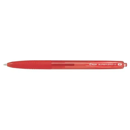 Guľôčkové pero, 0,22 mm, stláčací mechanizmus, PILOT "Super Grip G", červené