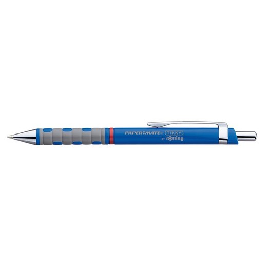Guľôčkové pero, 0,8 mm, stláčací mechanizmus, modré telo, ROTRING "Tikky", modrá