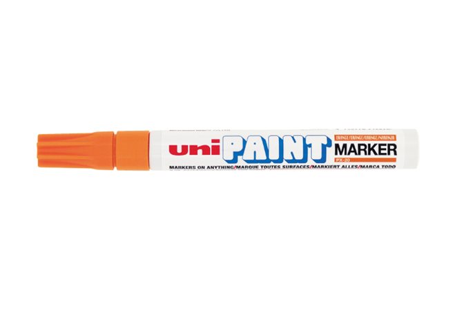 Lakový popisovač, 2,2-2,8 mm, UNI "PX-20", oranžový