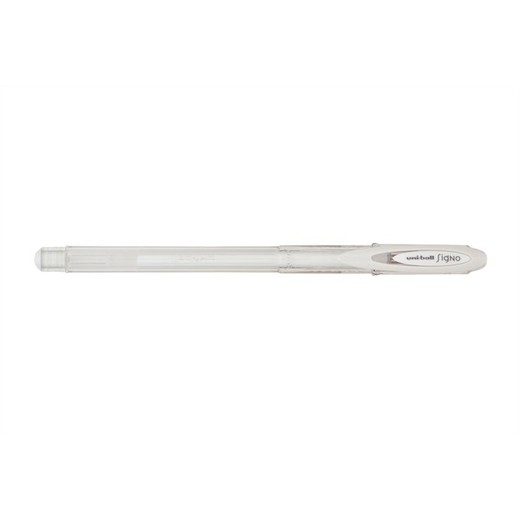 Gélové pero, 0,4 mm, s vrchnákom, UNI "UM-120", biele