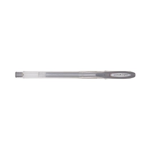 Gélové pero, 0,5 mm, s vrchnákom, UNI "UM-120", metalické strieborné