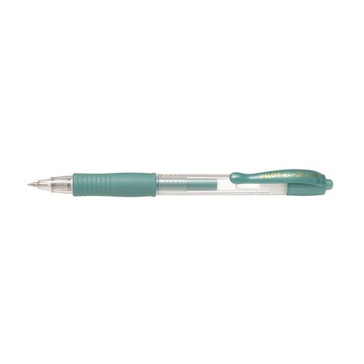 Gélové pero, 0,32 mm, stláčací mechanizmus, PILOT "G-2 Metallic", zelené
