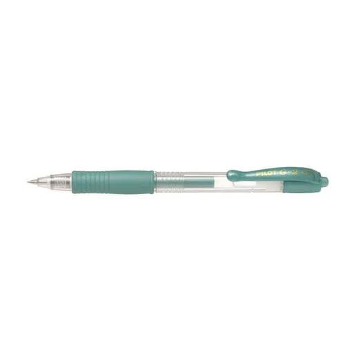 Gélové pero, 0,32 mm, stláčací mechanizmus, PILOT "G-2 Metallic", zelené