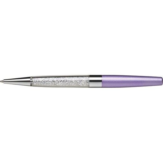 Guľôčkové pero, Crystals from SWAROVSKI®, svetlofialové, s bielymi krištáľmi v dolnej časti, 14 cm, ART CRYSTELLA