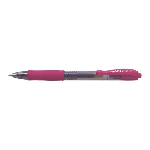 Gélové pero, 0,32 mm, stláčací mechanizmus, PILOT "G-2", ružové