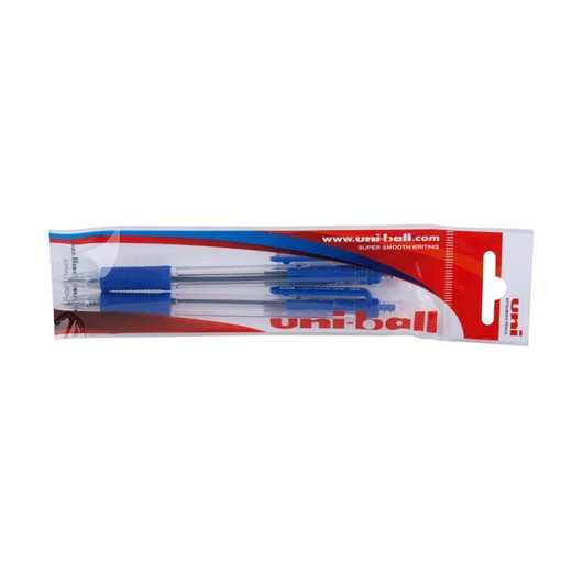 Guľôčkové pero, 0,4 mm, stláčací mechanizmus, UNI "SN-101 Laknock Fine", modré