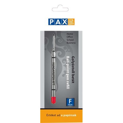 Náplň do guľôčkového pera, 0,8 mm, PAX, červená