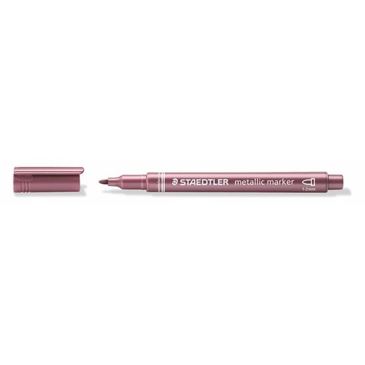 Dekoračný popisovač, 1-2 mm, kužeľový hrot, STAEDTLER "8323", kovovo červený