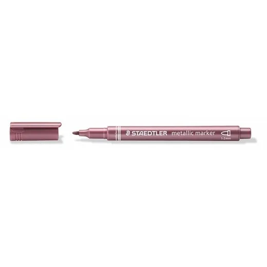 Dekoračný popisovač, 1-2 mm, kužeľový hrot, STAEDTLER "8323", kovovo červený