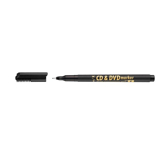 Permanentný popisovač na CD/DVD, 0,5 mm, ICO, čierny
