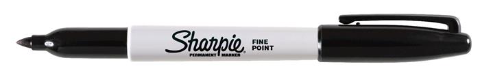 Permanentný popisovač, 1 mm, kužeľový, SHARPIE "Fine Point", čierny