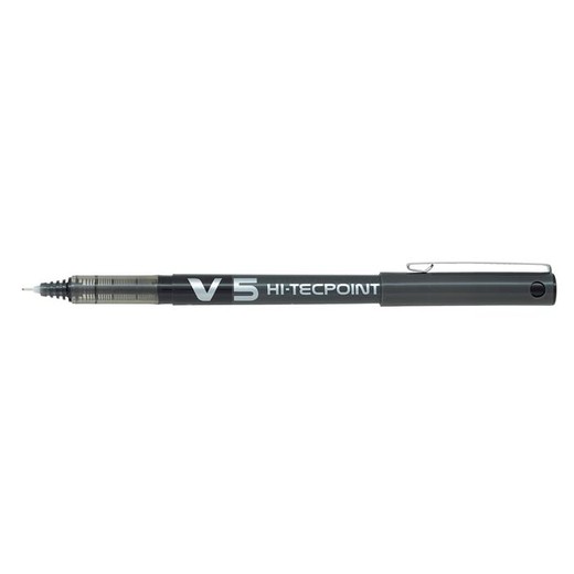 Roller, 0,3 mm, ostrý hrot, s vrchnákom, PILOT "Hi-Tecpoint V5", čierna