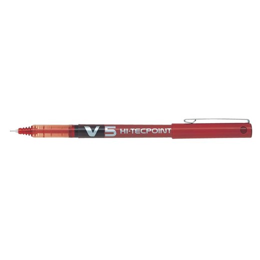 Roller, 0,3 mm, ostrý hrot, s uzáverom, PILOT "Hi-Tecpoint V5", červená