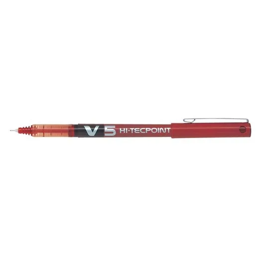 Roller, 0,3 mm, ostrý hrot, s uzáverom, PILOT "Hi-Tecpoint V5", červená