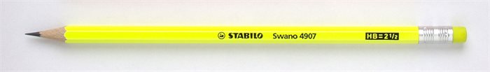 Grafitová ceruzka s gumou, HB, šesťhranná, STABILO "Neon", žltá