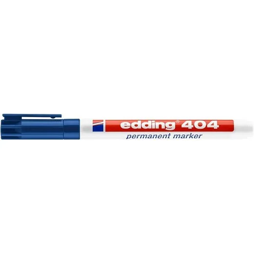 Permanentný popisovač, 0,75 mm, kužeľový hrot, EDDING "404", modrý