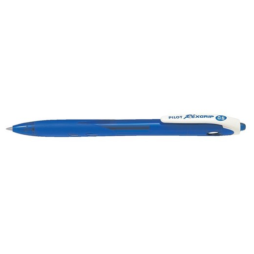Guľôčkové pero, 0,18 mm, stláčací mechanizmus, PILOT "Rexgrip EF", modré