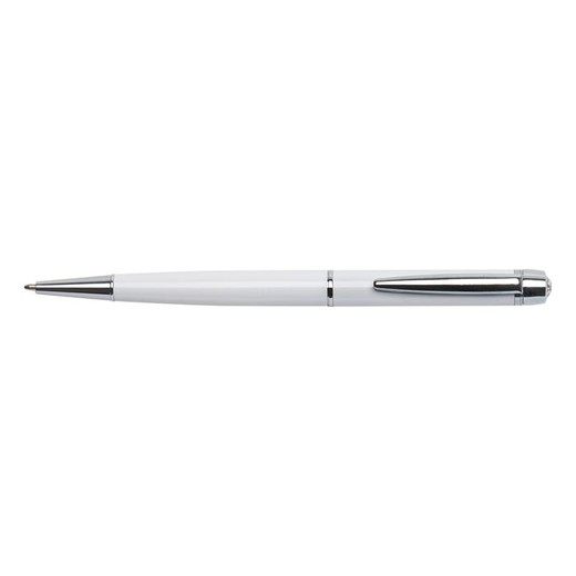 Guľôčkové pero, Crystlas from SWAROVSKI®, s bielym krištáľom, ART CRYSTELLA "Lille Pen", biela